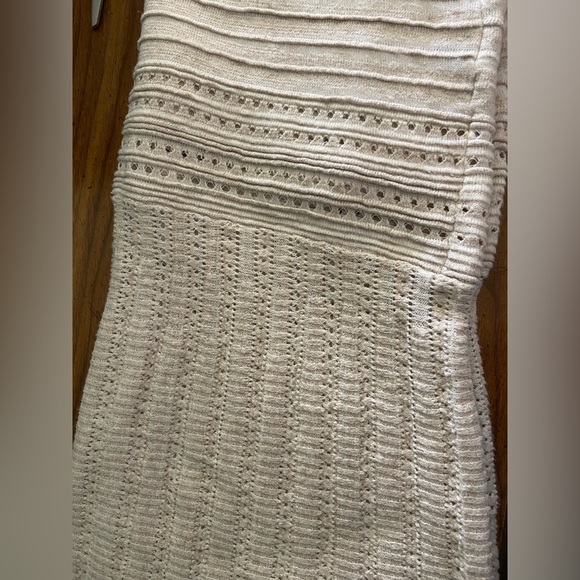 AMOUR VERT Linen Blend Textured Knit Sweater Body-con Dress Tank w/Flip Hem Sz L - Picture 9 of 9